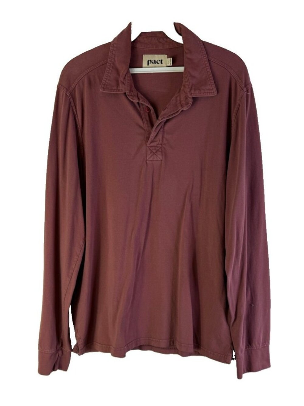 PACT Organic Cotton Shirt Long Sleeve Polo Rugby